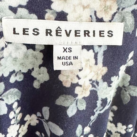 NEW Les Reveries Floral Pouf Sleeve Front Slit Maxi Dress XS - Picture 7 of 9